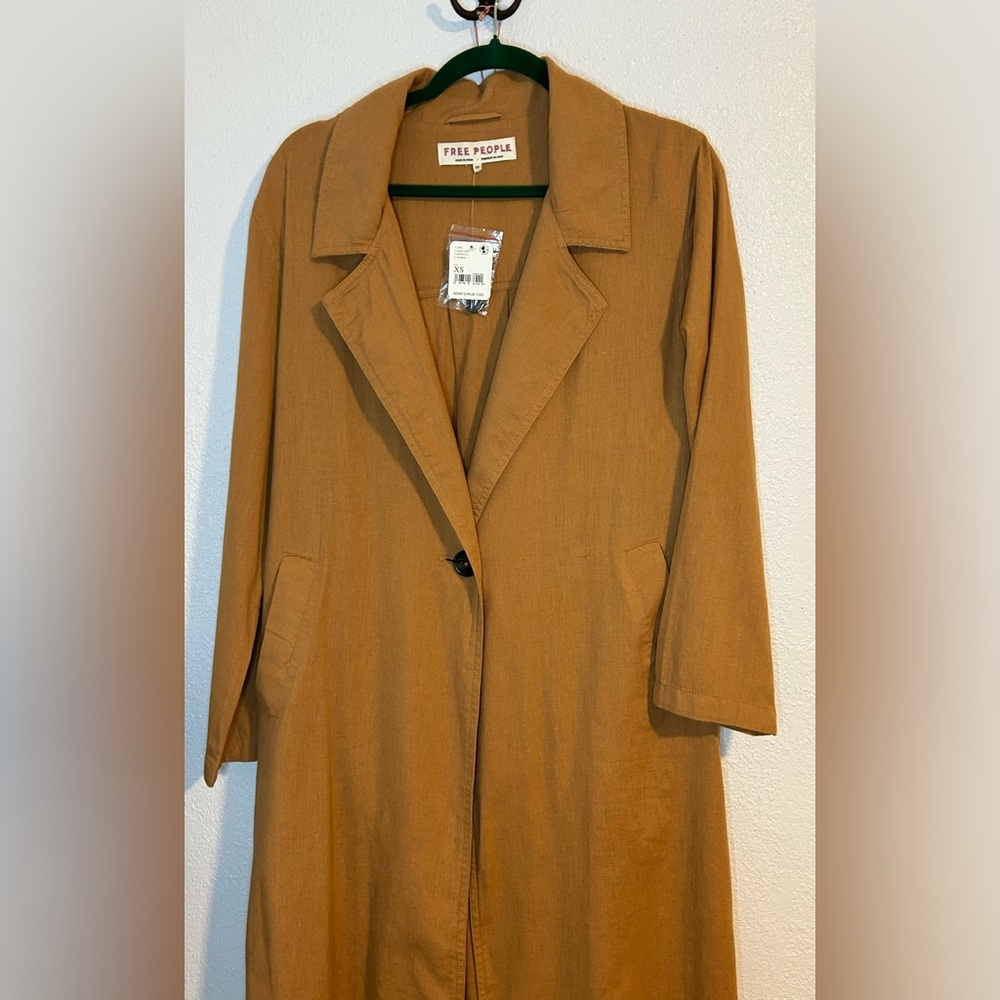 NWT Free People • We the Free Rae Linen Longline Duster XS - Picture 7 of 10